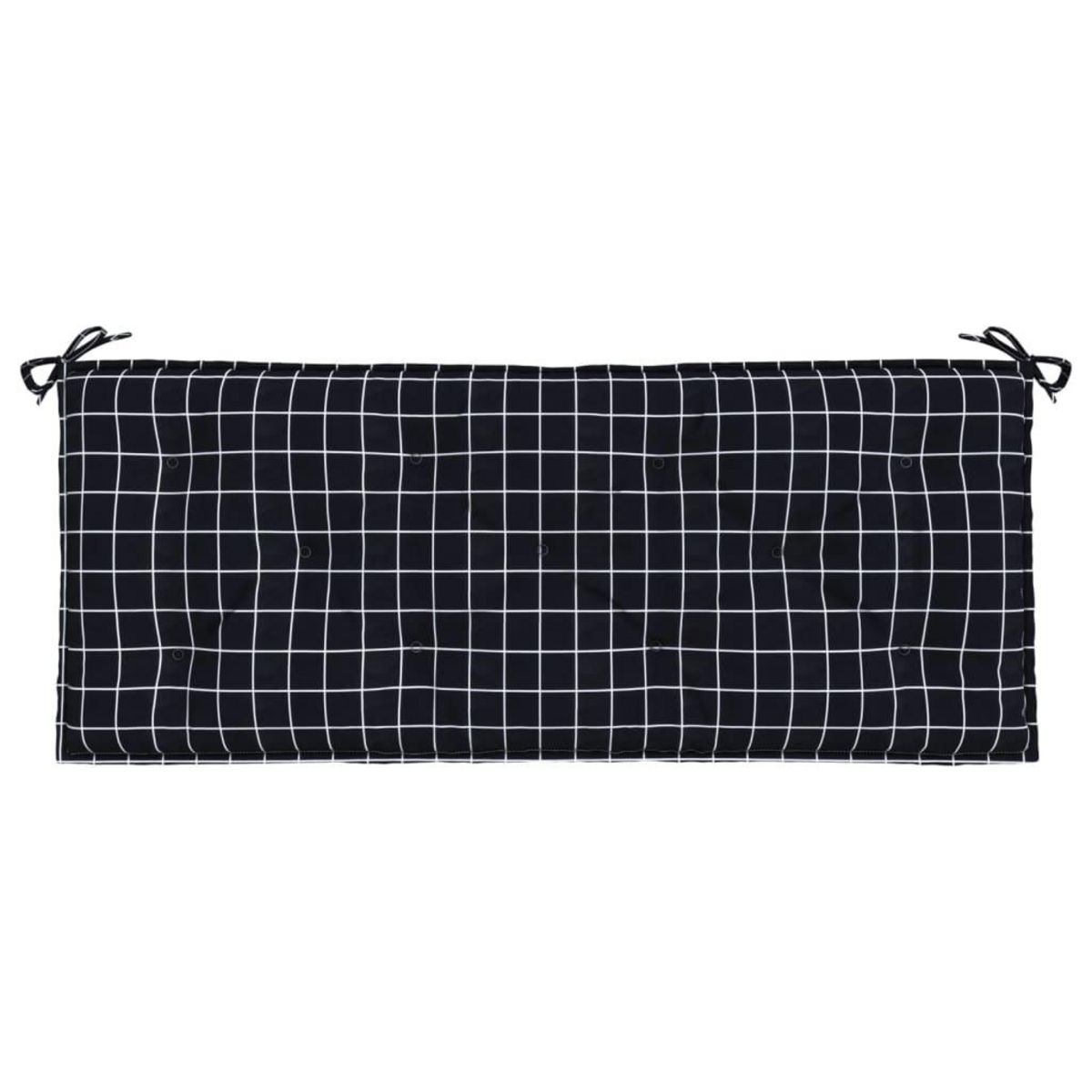 VIDAXL Coussin de banc de jardin carreaux noir 120x50x7 cm tissu