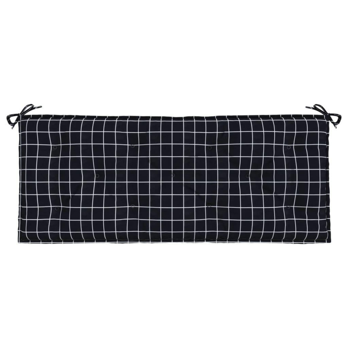 VIDAXL Coussin de banc de jardin carreaux noir 120x50x7 cm tissu