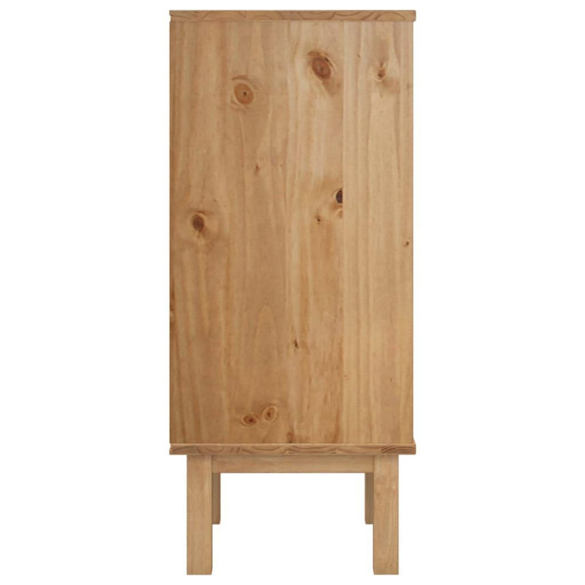 VIDAXL Commode OTTA Marron et blanc 76,5x39,5x90 cm Bois de pin massif
