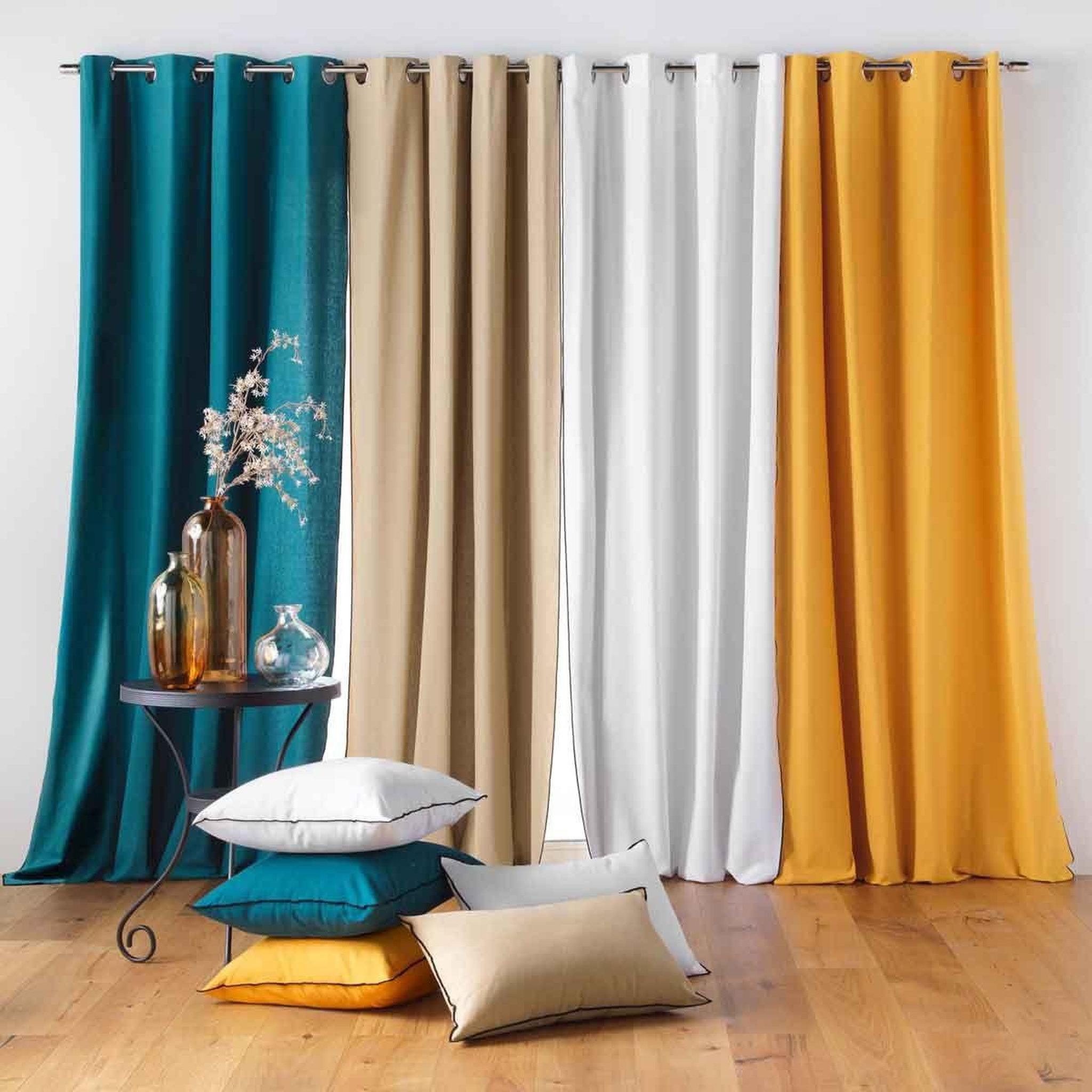 Voir la diapositive 4 : Douceur d'Intérieur Rideau à œillets  mistraline  140x240cm blanc