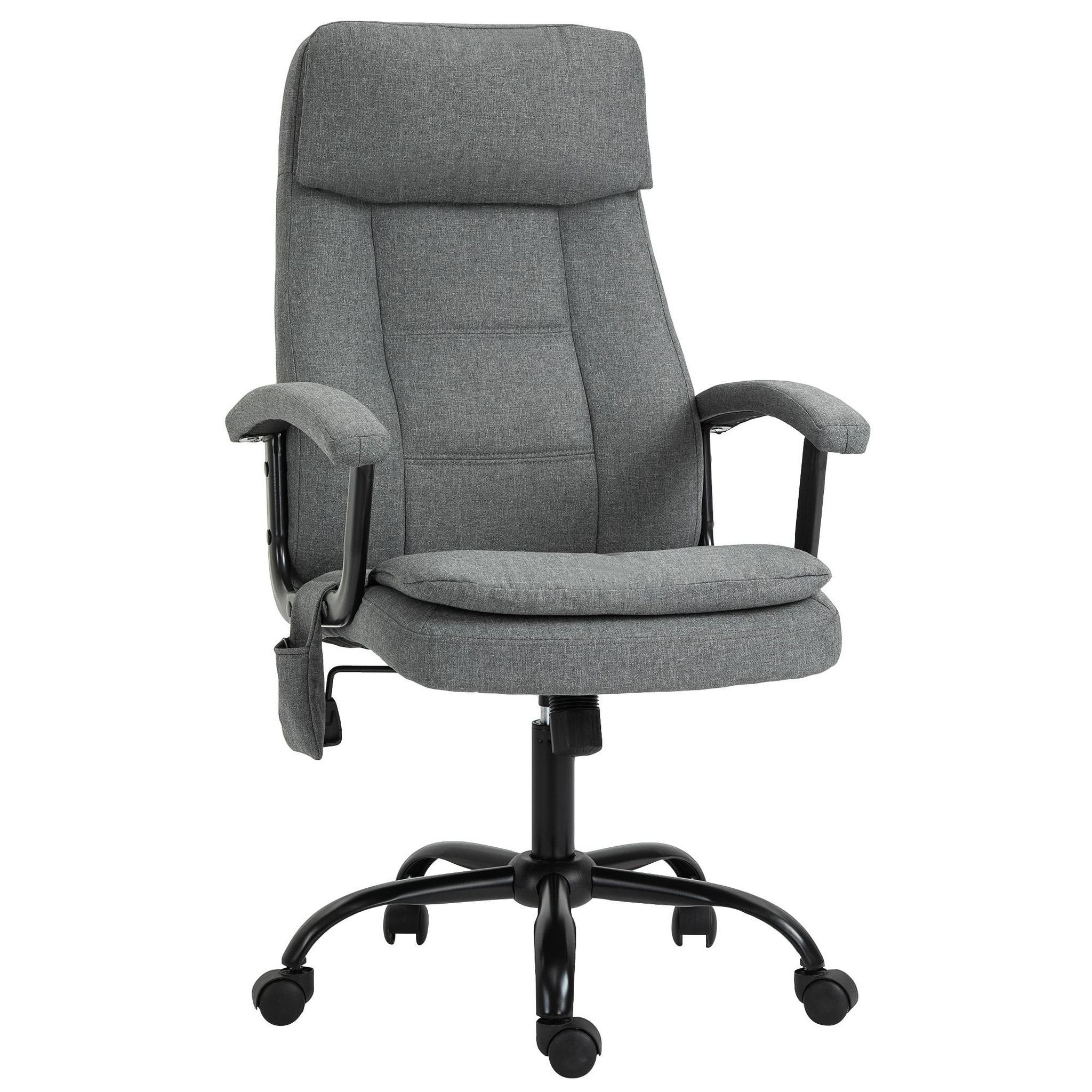 Voir la diapositive 1 : VINSETTO Vinsetto Fauteuil bureau manager massant pivotant hauteur réglable tissu lin gris
