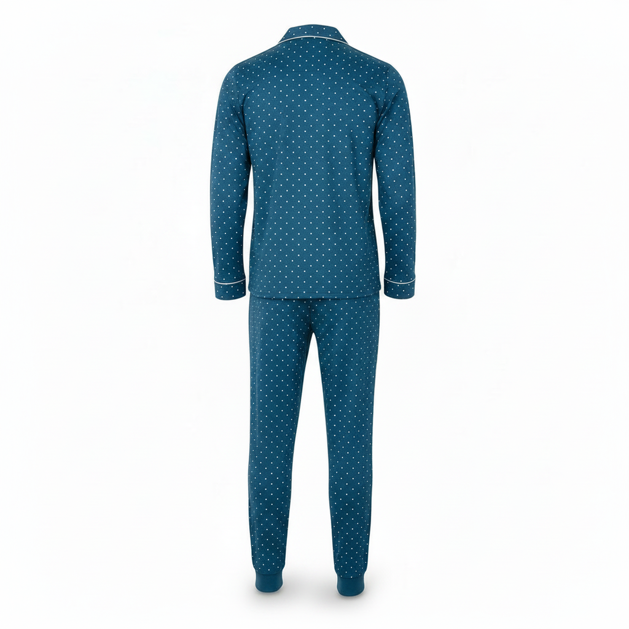 Voir la diapositive 3 : OZABI Ozabi ensemble pyjama homme doublé polaire boutonné petits pois