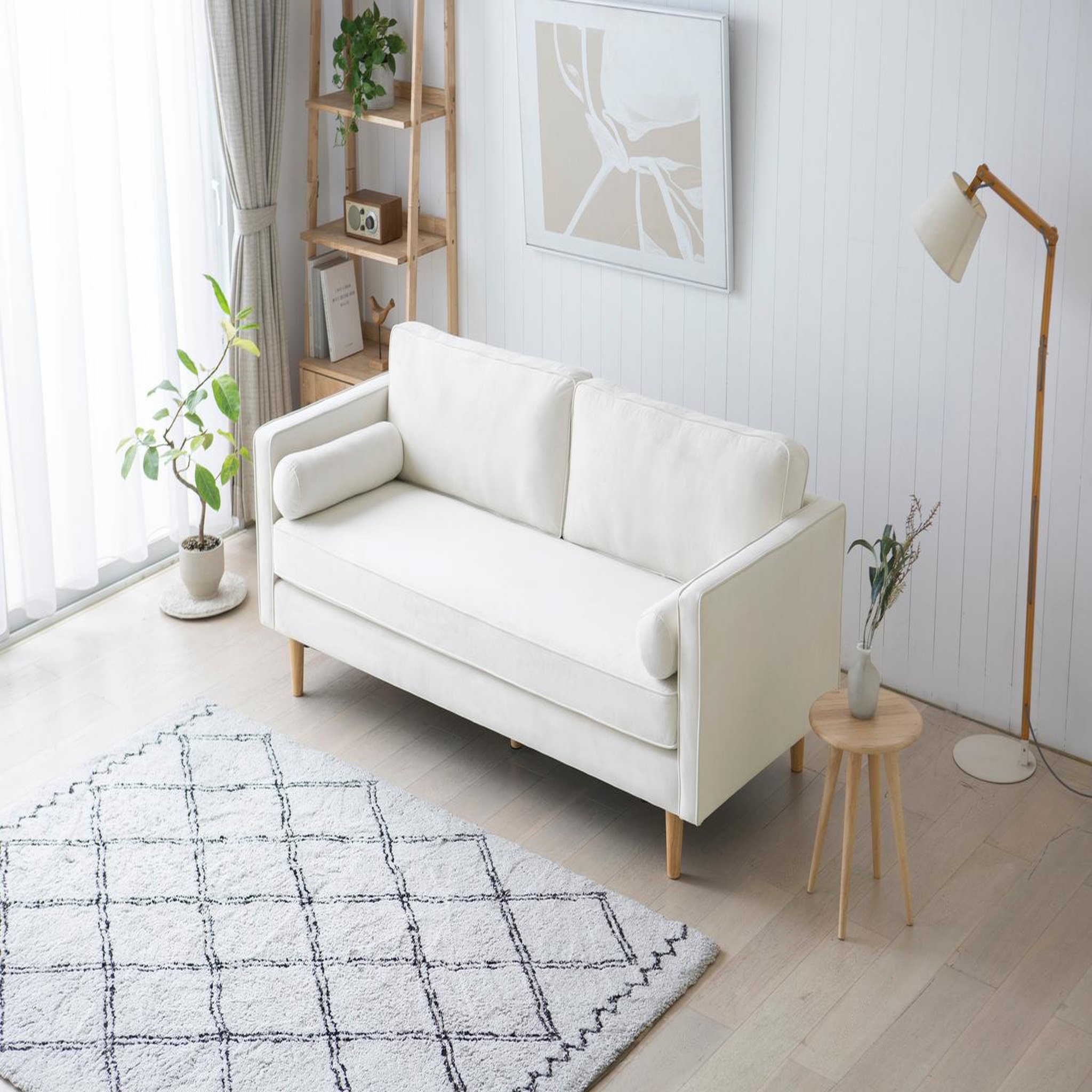 Voir la diapositive 3 : CONCEPT USINE Canapé 3 places design en velours beige STAN