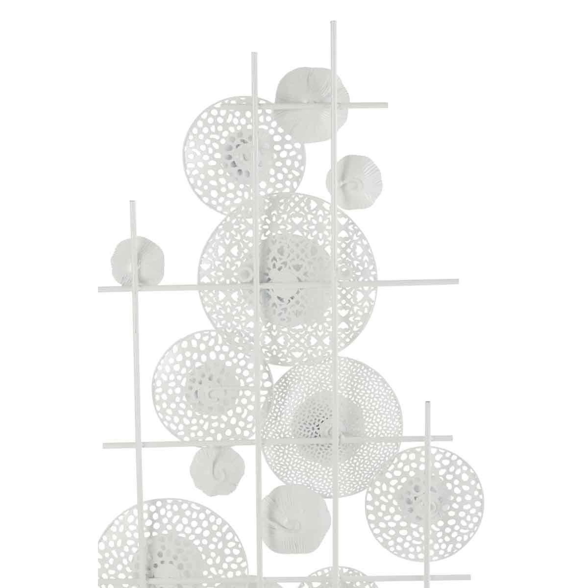Voir la diapositive 2 : J-LINE Décoration murale  fleurs en métal  152cm blanc