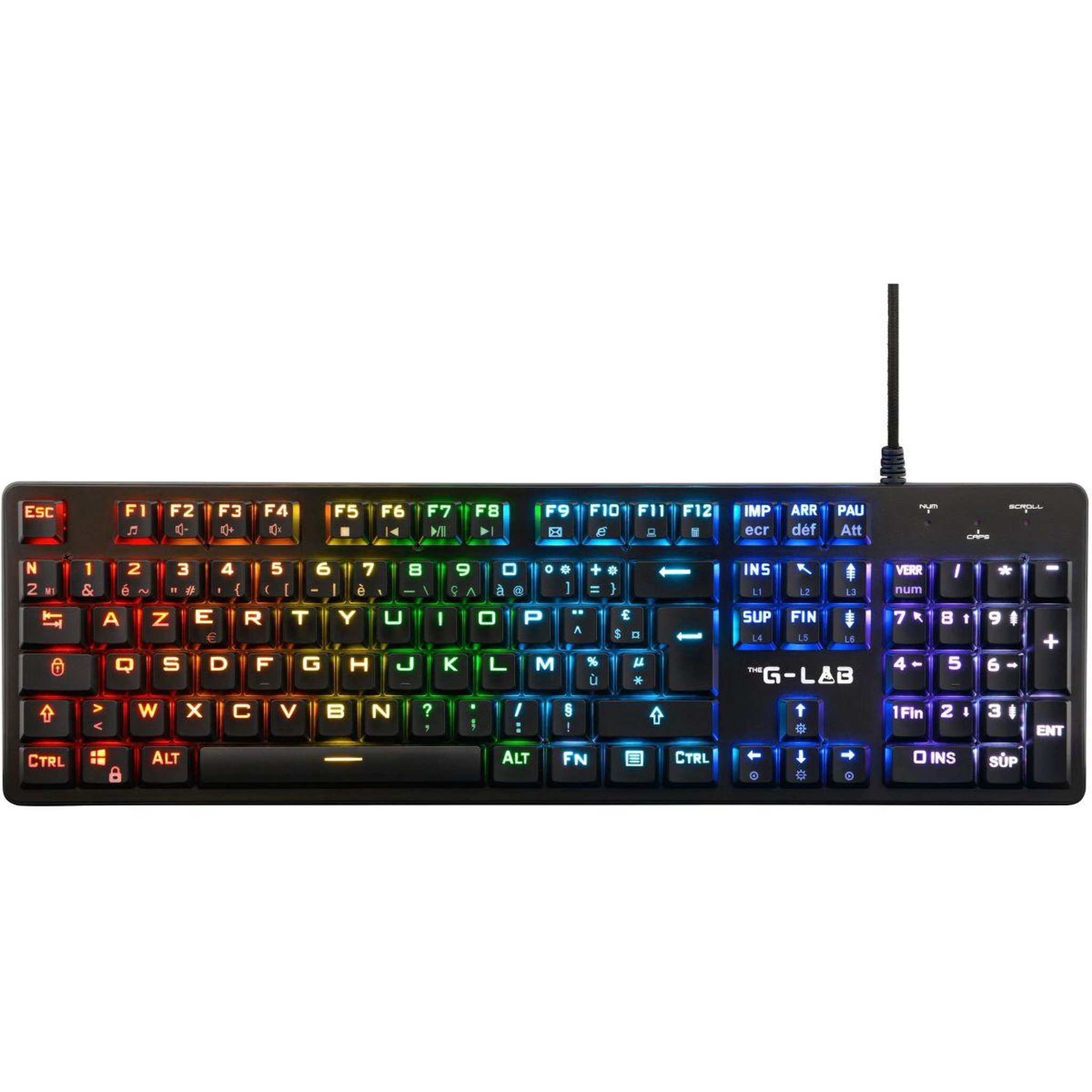 Voir la diapositive 2 : THE G-LAB Clavier gamer KEYZ PLATINIUM FR
