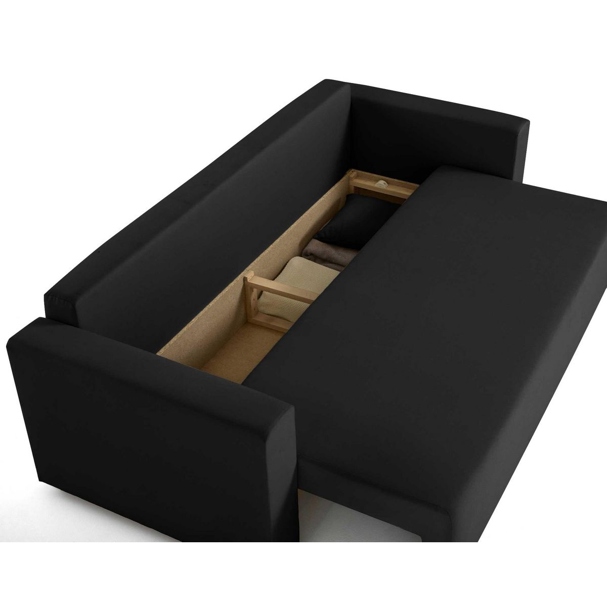 BEST MOBILIER Regala - canapé 3 places - convertible avec coffre - en tissu