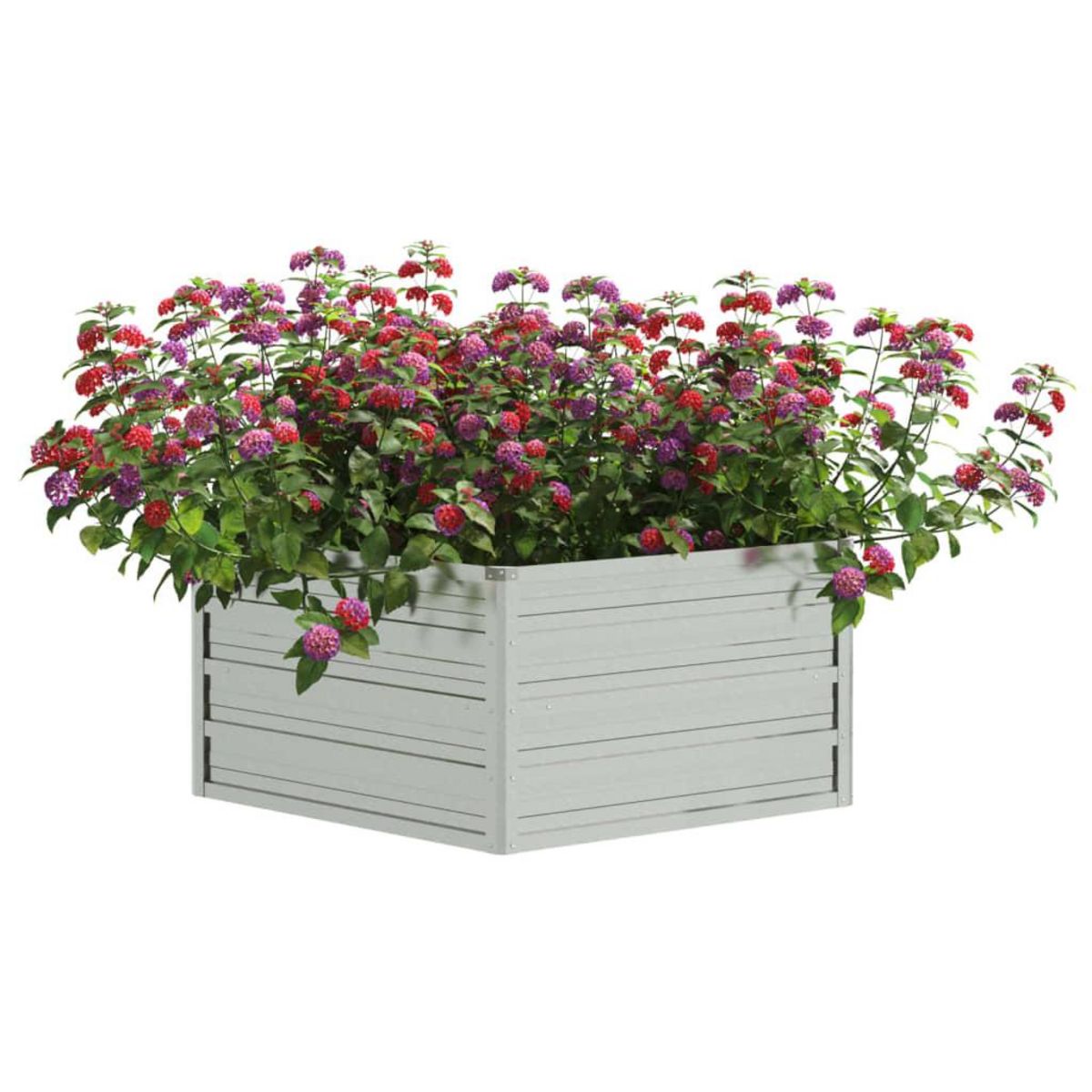 VIDAXL Lit sureleve de jardin 129x45 cm Acier galvanise Argente