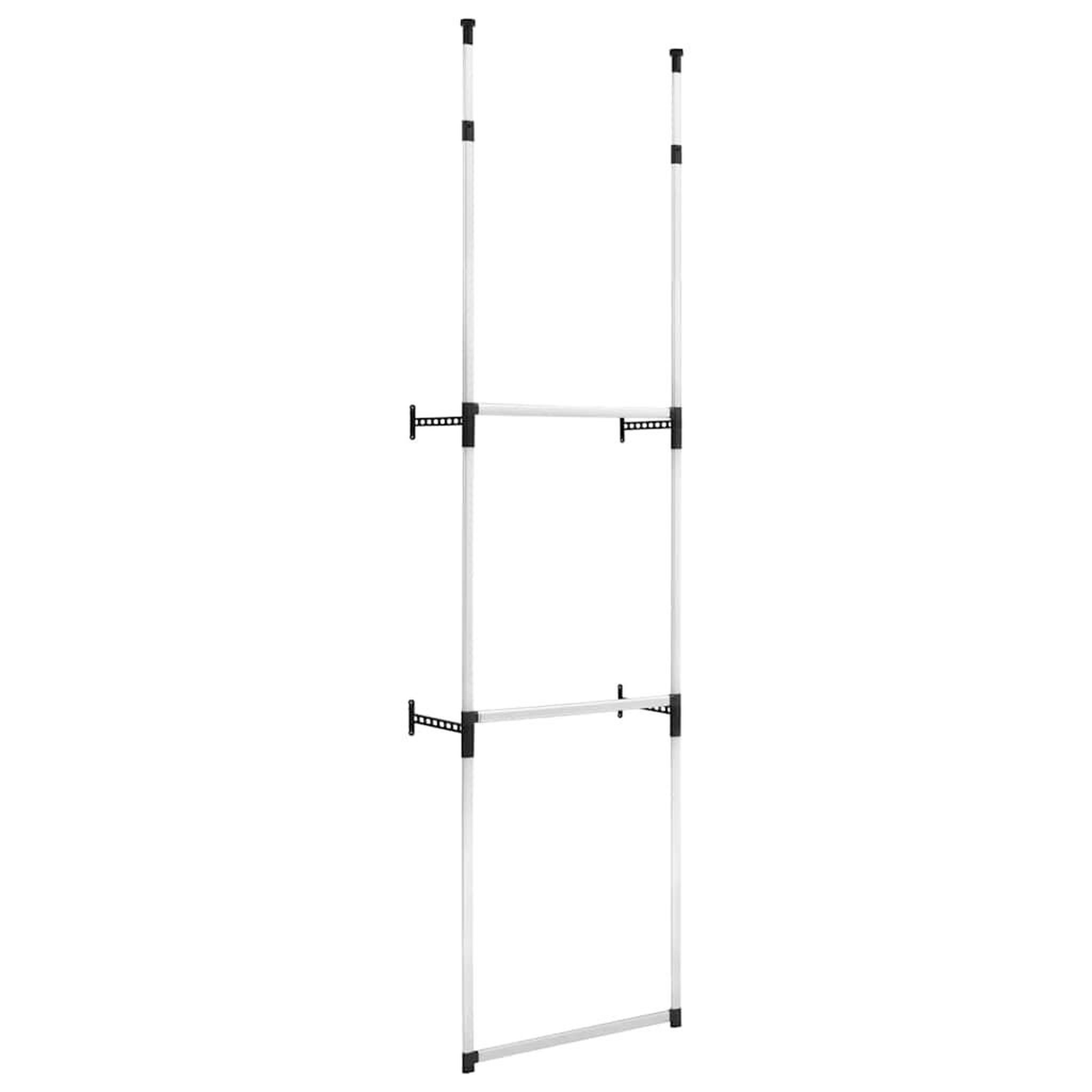 VIDAXL Systeme de garde-robe telescopique avec barres aluminium