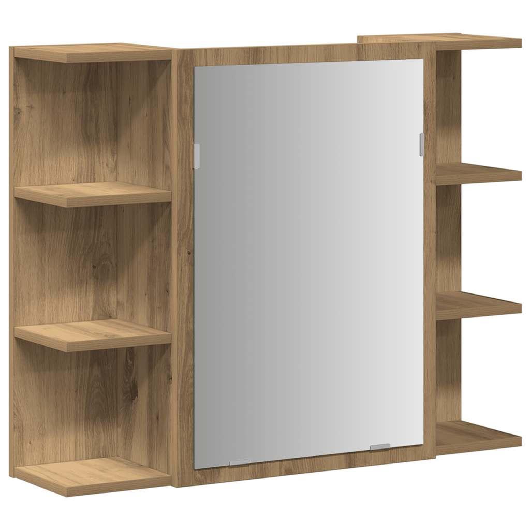 Voir la diapositive 2 : VIDAXL Armoire a miroir de salle de bain chene artisanal 80x20,5x64 cm