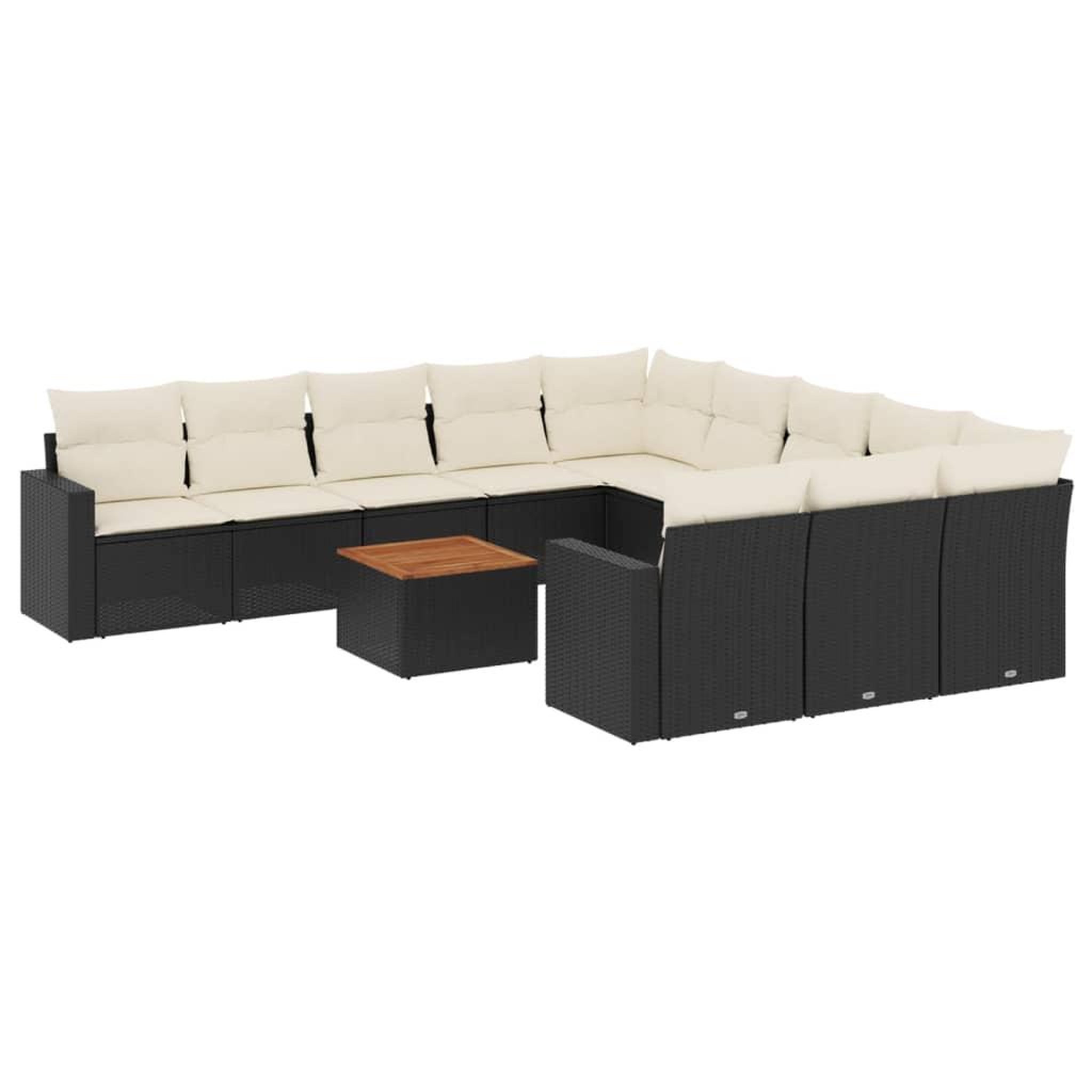 Voir la diapositive 2 : VIDAXL Salon de jardin 12 pcs avec coussins noir resine tressee