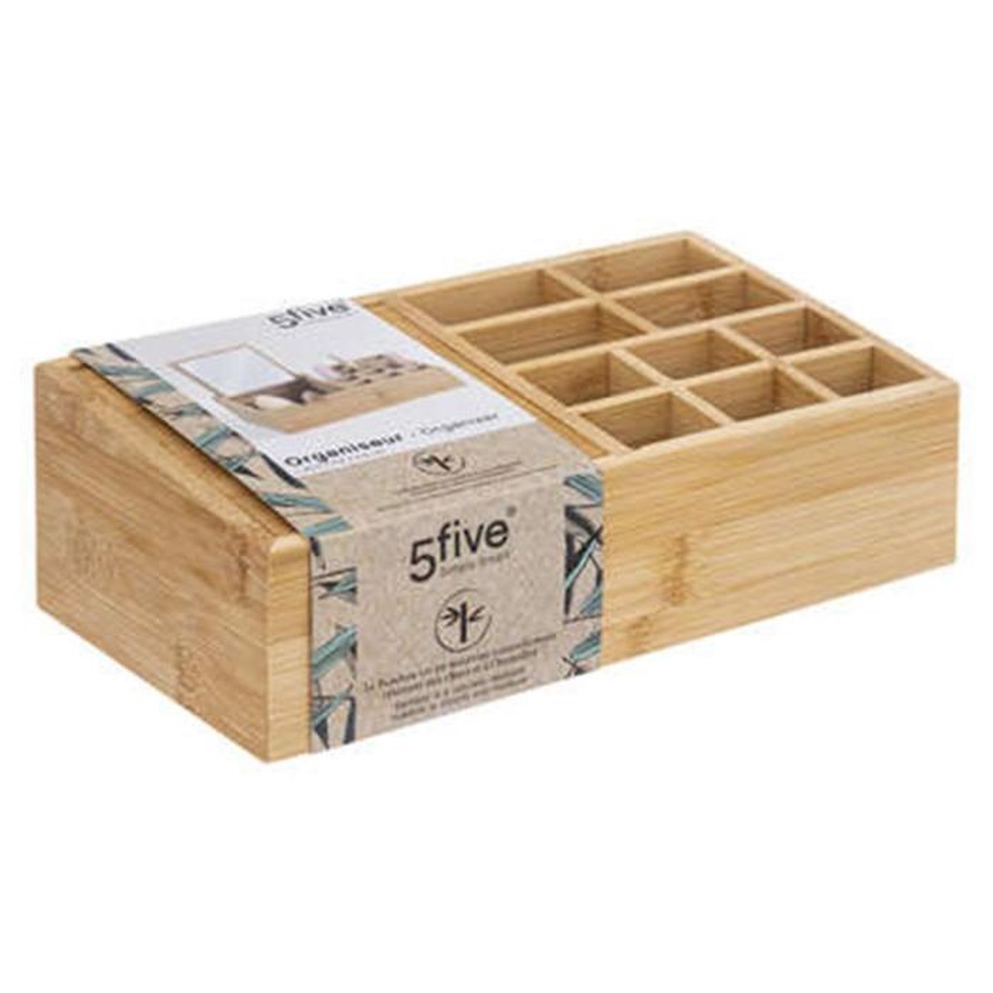 Voir la diapositive 4 : FIVE Organiseur 10 compartiments  miroir  24cm naturel
