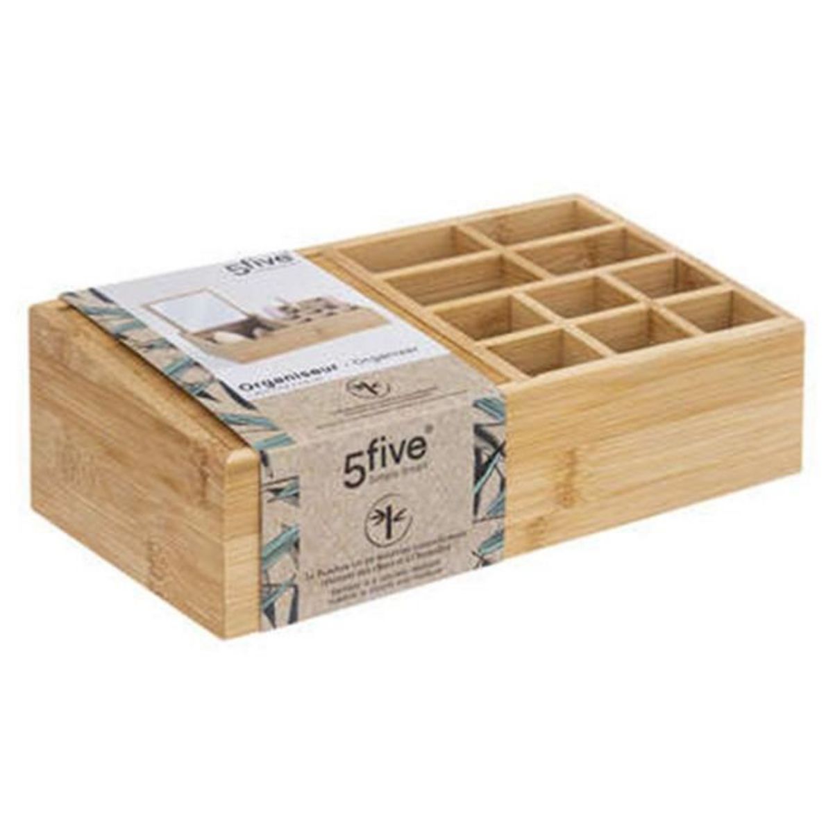 FIVE Organiseur 10 Compartiments  Miroir  24cm Naturel