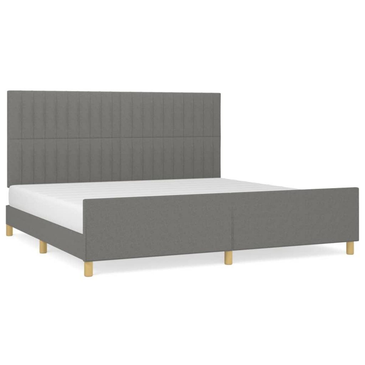 VIDAXL Cadre de lit sans matelas gris fonce 200x200 cm tissu