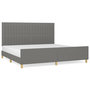 Voir la diapositive 2 : VIDAXL Cadre de lit sans matelas gris fonce 200x200 cm tissu