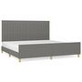 Voir la diapositive 2 : VIDAXL Cadre de lit sans matelas gris fonce 200x200 cm tissu