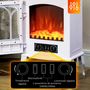 Voir la diapositive 6 : HOMCOM Cheminée électrique poêle style rétro 1000-2000 W simulation flammes LED porte blanc