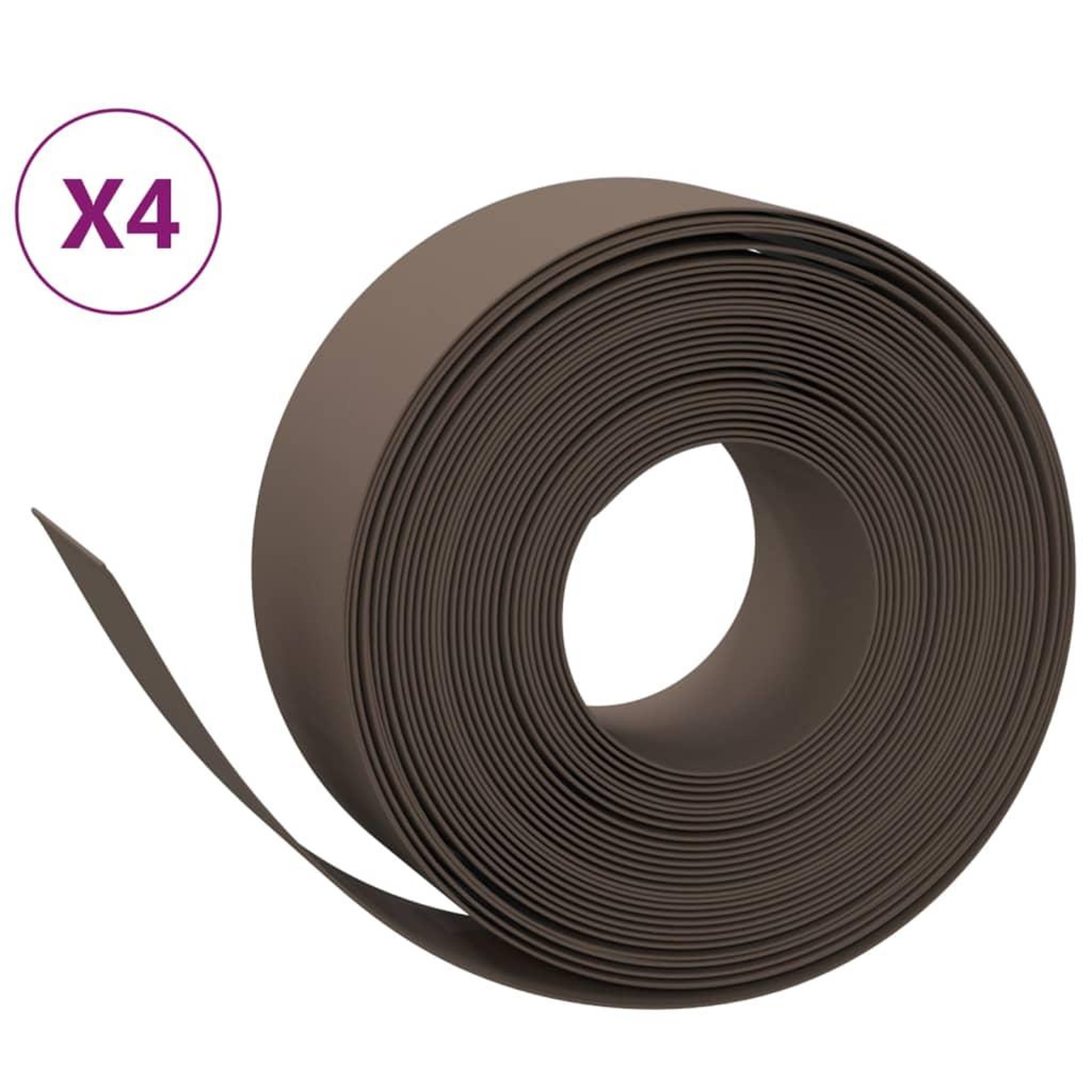Voir la diapositive 2 : VIDAXL Bordures de jardin 4 pcs marron 10 m 20 cm polyethylene