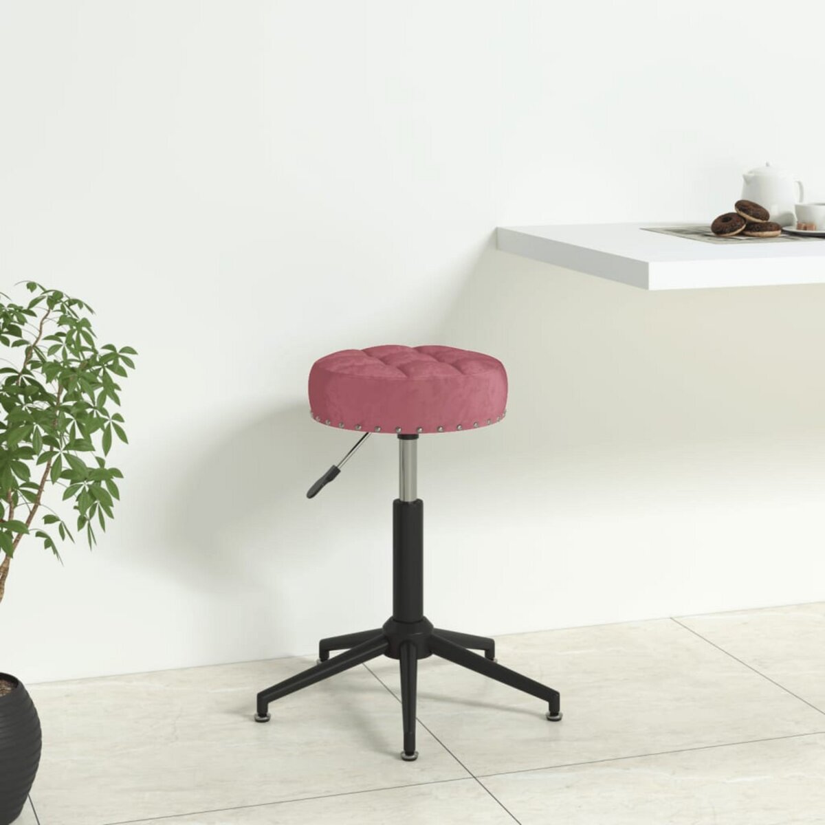 VIDAXL Chaise de bureau Rose Velours pas cher 