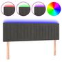 Voir la diapositive 2 : VIDAXL Tete de lit a LED Gris fonce 144x5x78/88 cm Velours