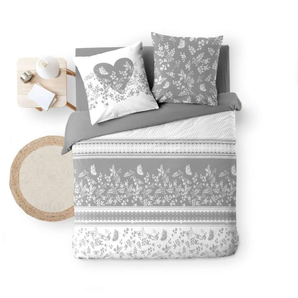 Douceur d'Intérieur Housse de couette 240x220 + 2 taies ANNIE 100% coton