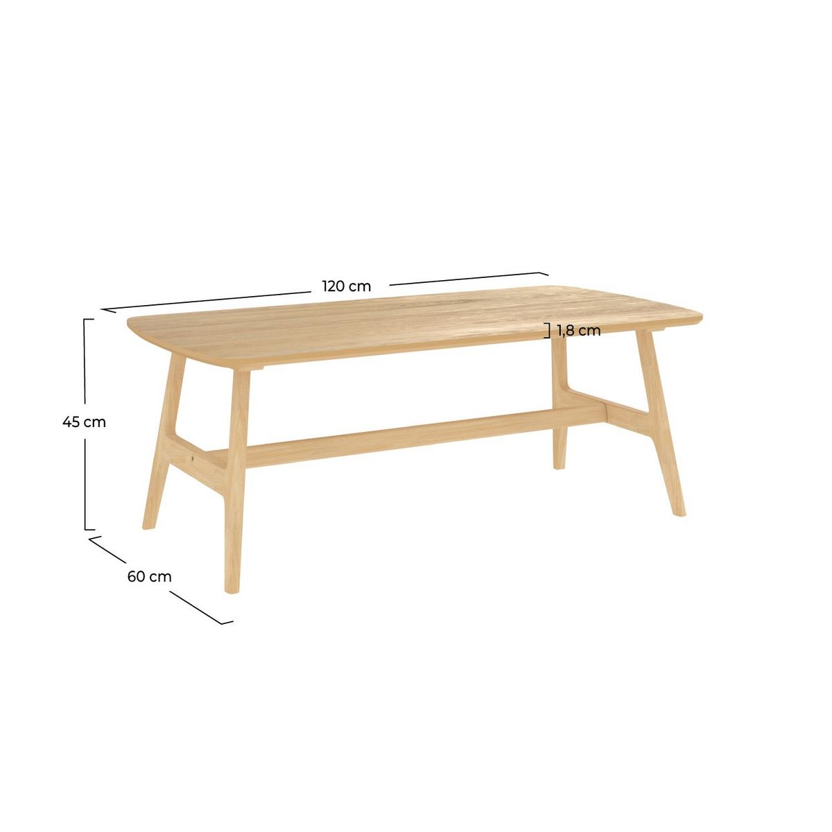 Rendez vous déco Table basse 120 cm en bois clair - Suly