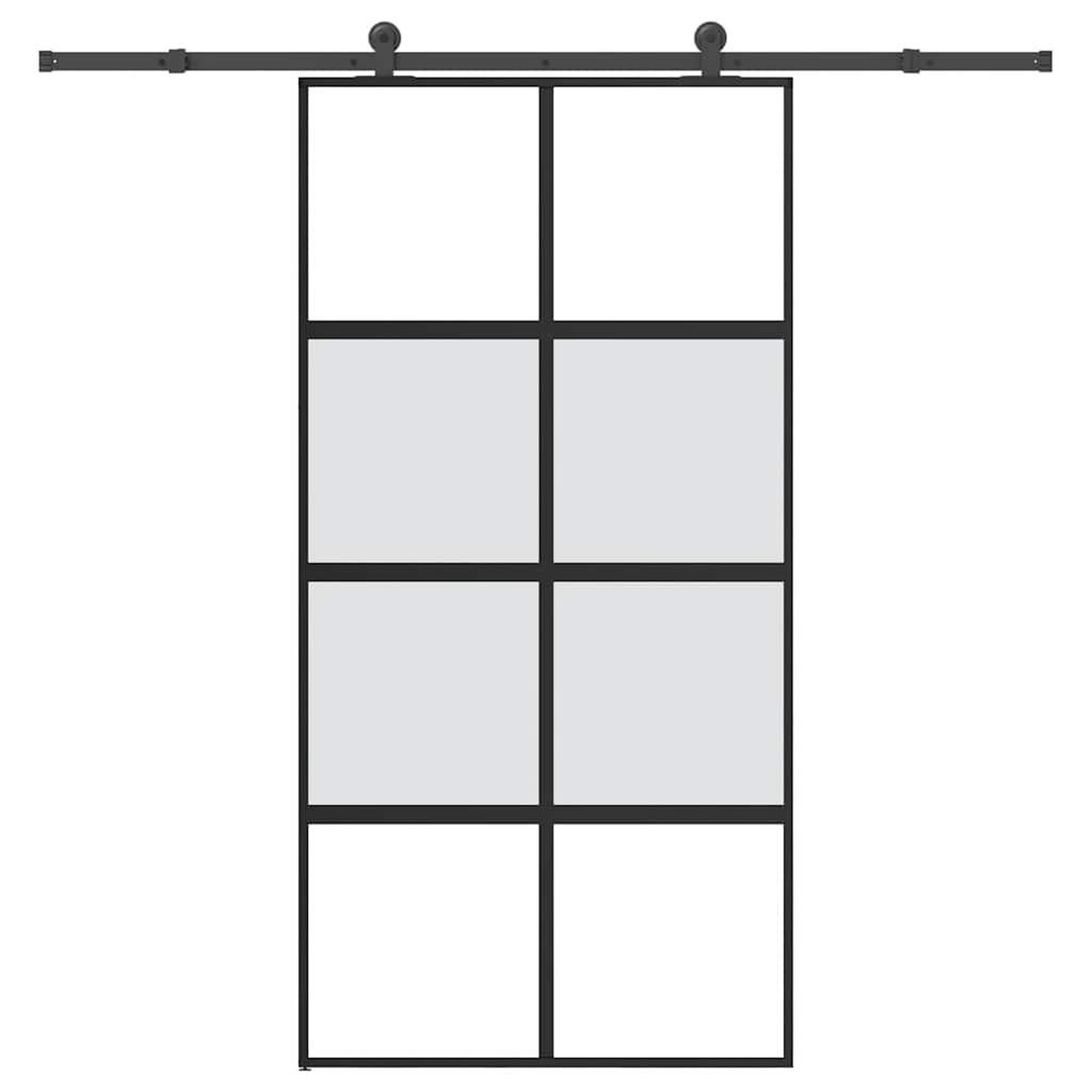 VIDAXL Porte coulissante kit de quincaillerie trempe verre aluminium