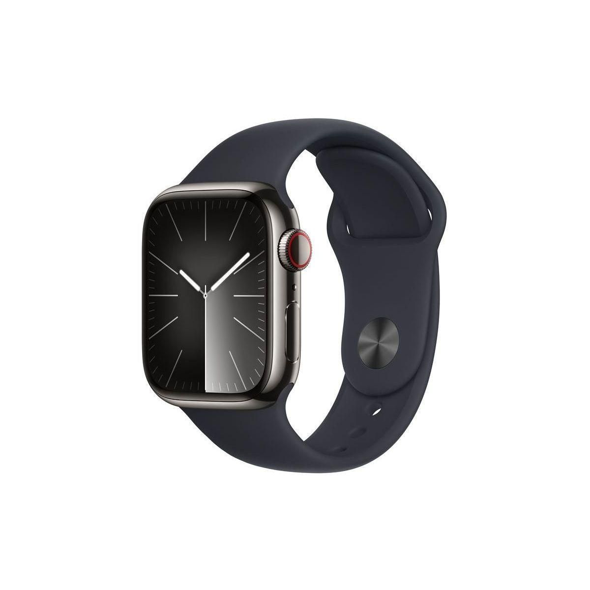 APPLE Montre connectée Serie 9 Cellular 41mm Acier/Graphite Minuit S/M