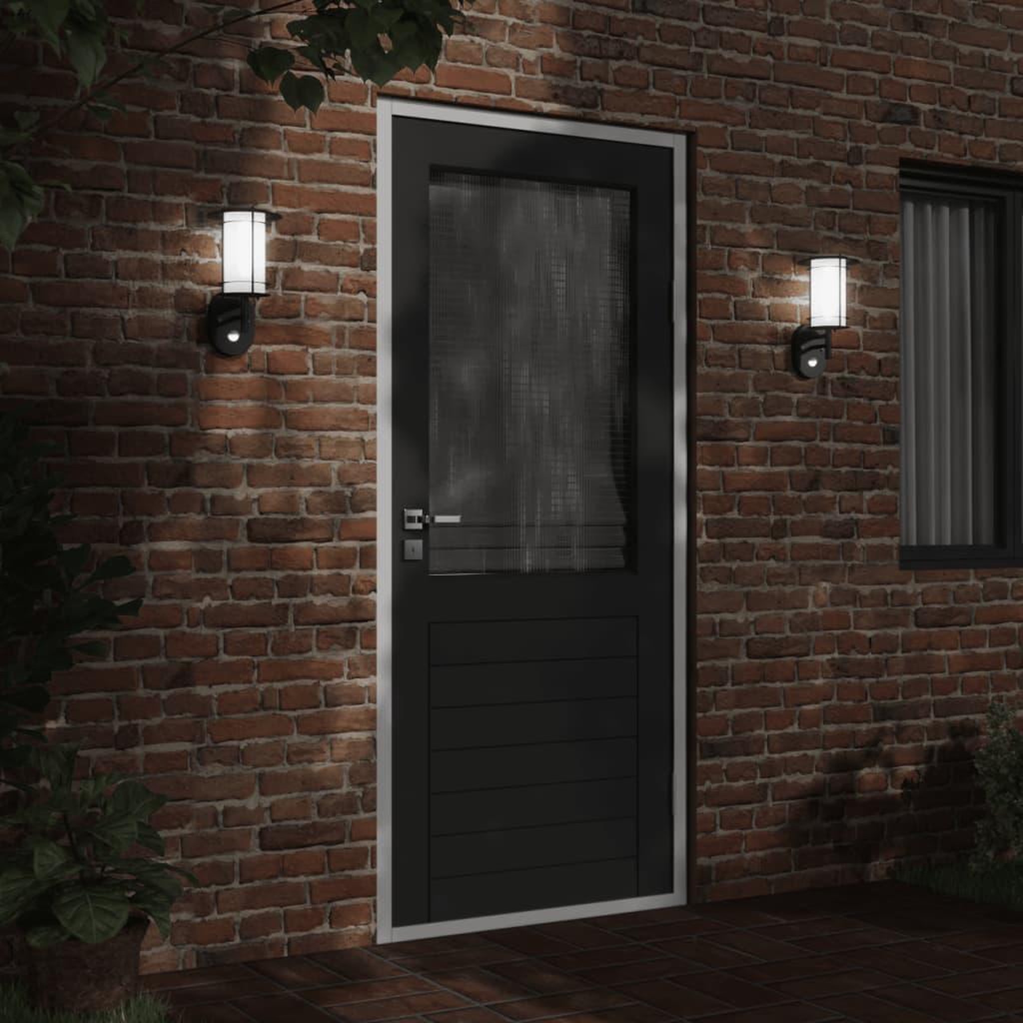 Voir la diapositive 3 : VIDAXL Applique murale d'exterieur avec capteur noir acier inoxydable