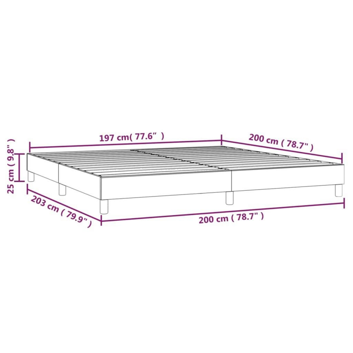 VIDAXL Cadre de lit sans matelas creme 200x200 cm tissu