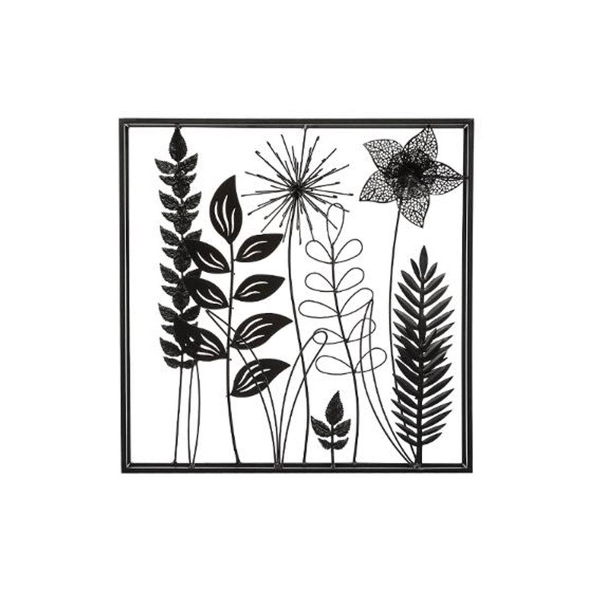 ATMOSPHERA Décoration murale en métal  feuillu  40cm noir