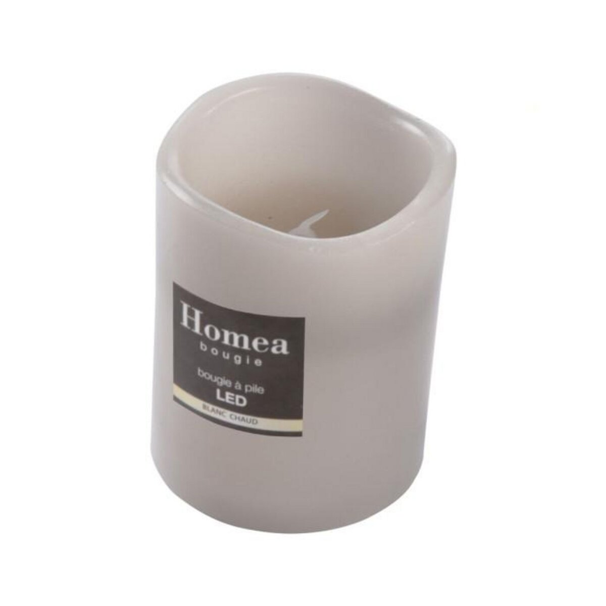 Paris Prix Bougie Pilier LED  Jasper  12cm Gris Clair