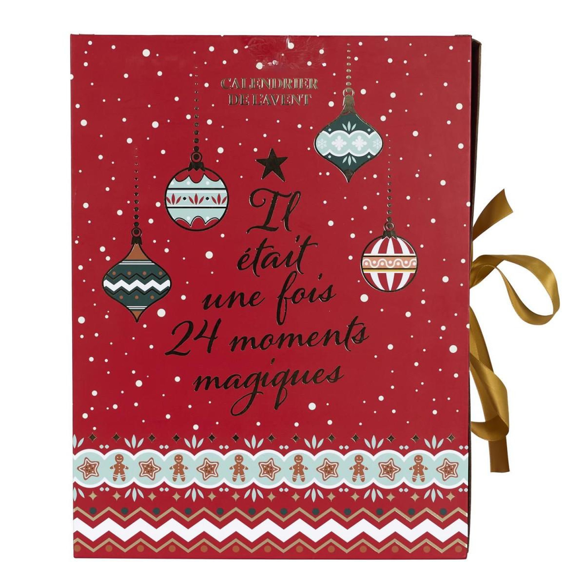 Voir la diapositive 2 : The Home Deco Factory Calendrier de l'avent bougies & surprises  noël  33cm rouge