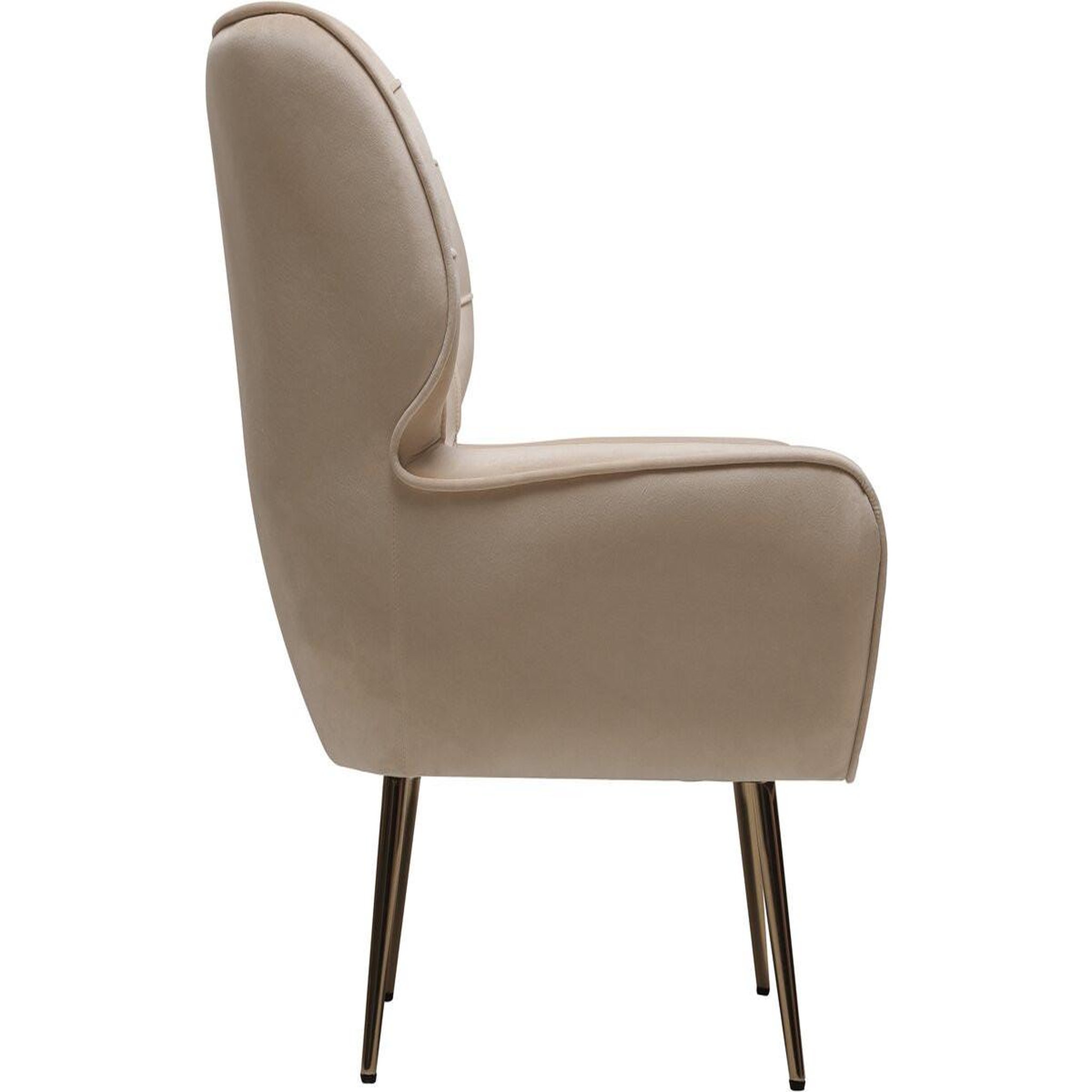 Voir la diapositive 4 : Habitat et Jardin Fauteuil en velours  austin  - 79 x 71 x 79.5 cm - beige