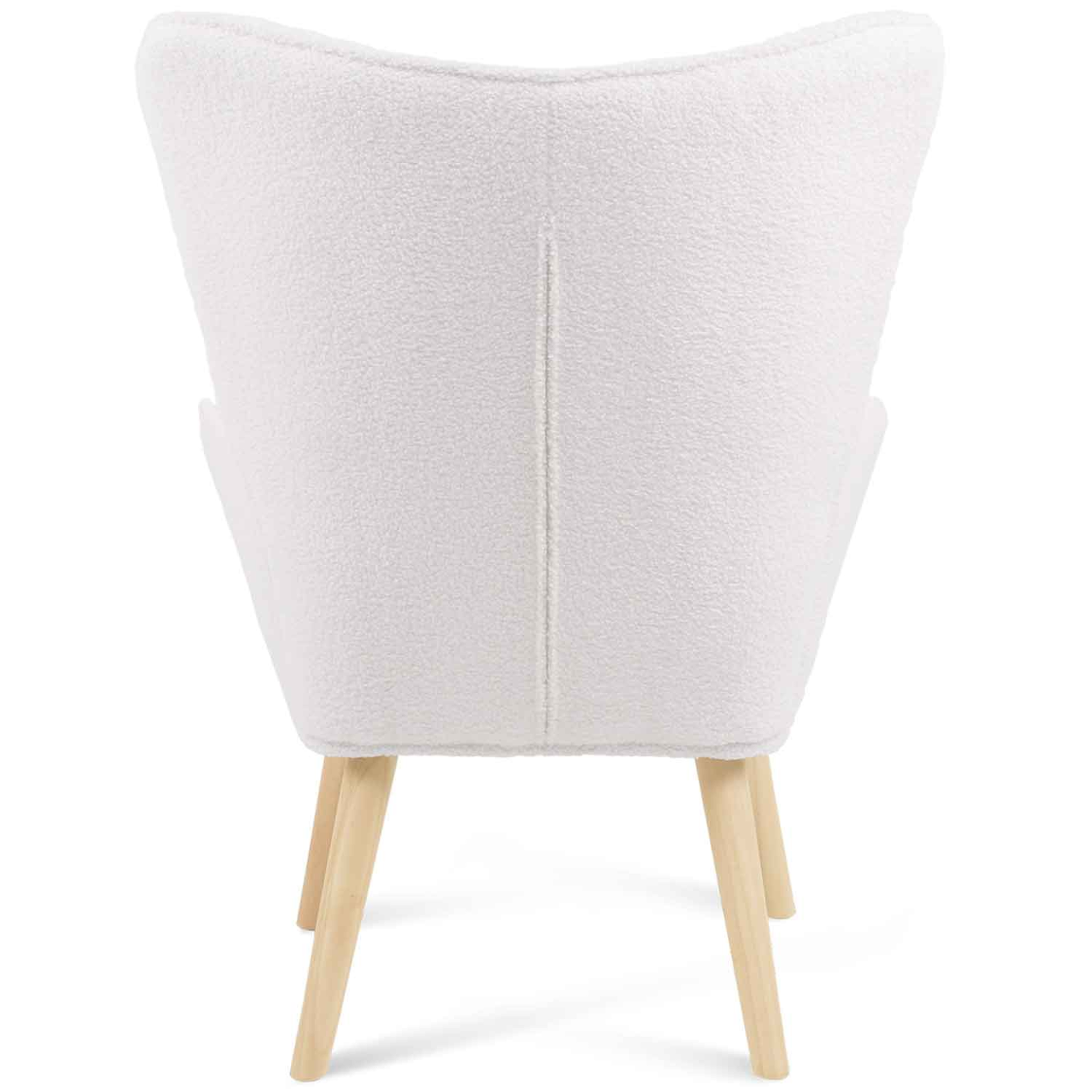 Voir la diapositive 4 : ID MARKET Fauteuil scandinave ivar en tissu bouclette blanc