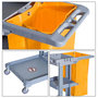 Voir la diapositive 5 : HOMCOM HOMCOM Chariot-poubelle chariot de nettoyage professionnel 3 plateaux sac grande résistance fourni jaune gris