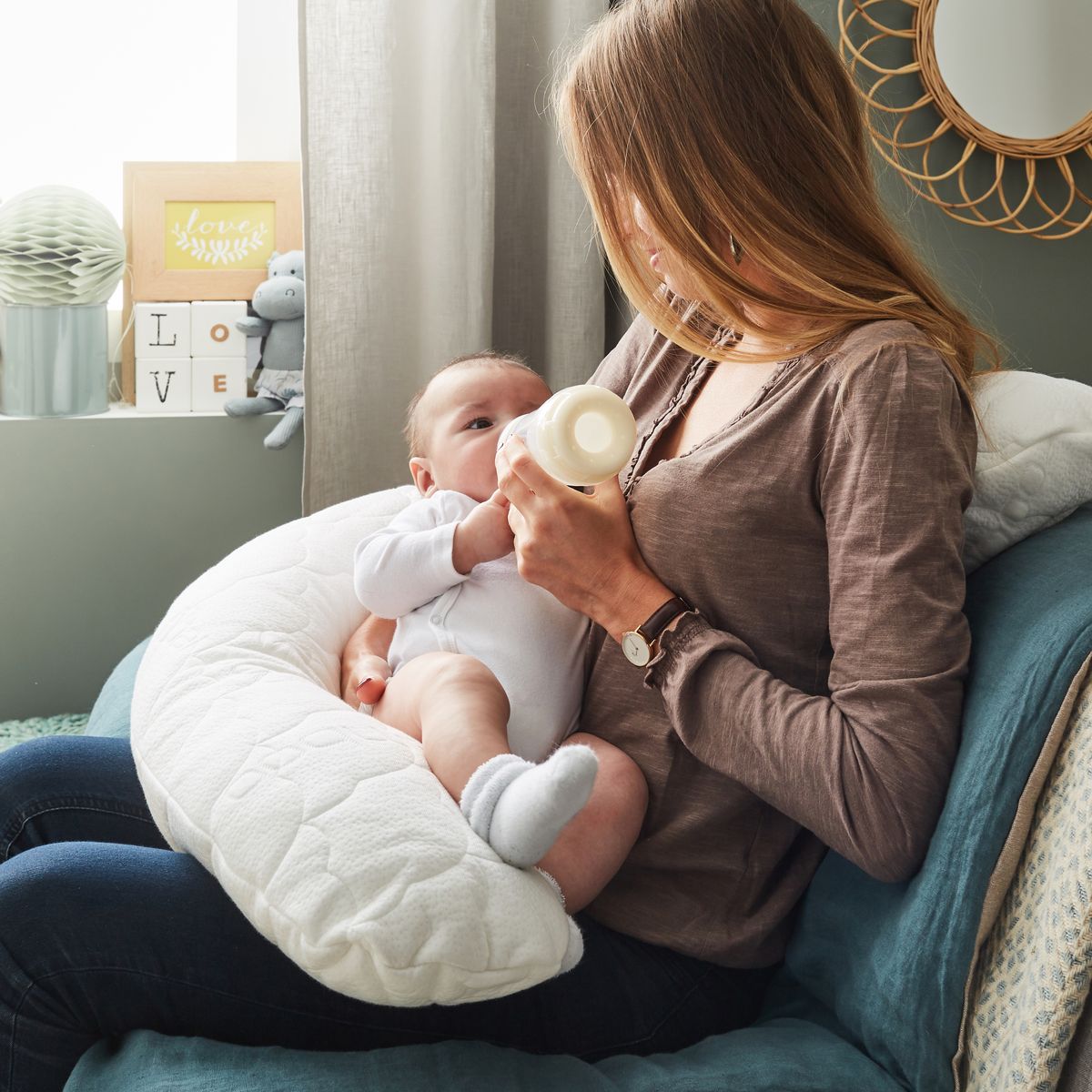 Ptit Albatros P'tit Albatros - Coussin de Maternité  - Housse soyeuse - Garnissage fibres