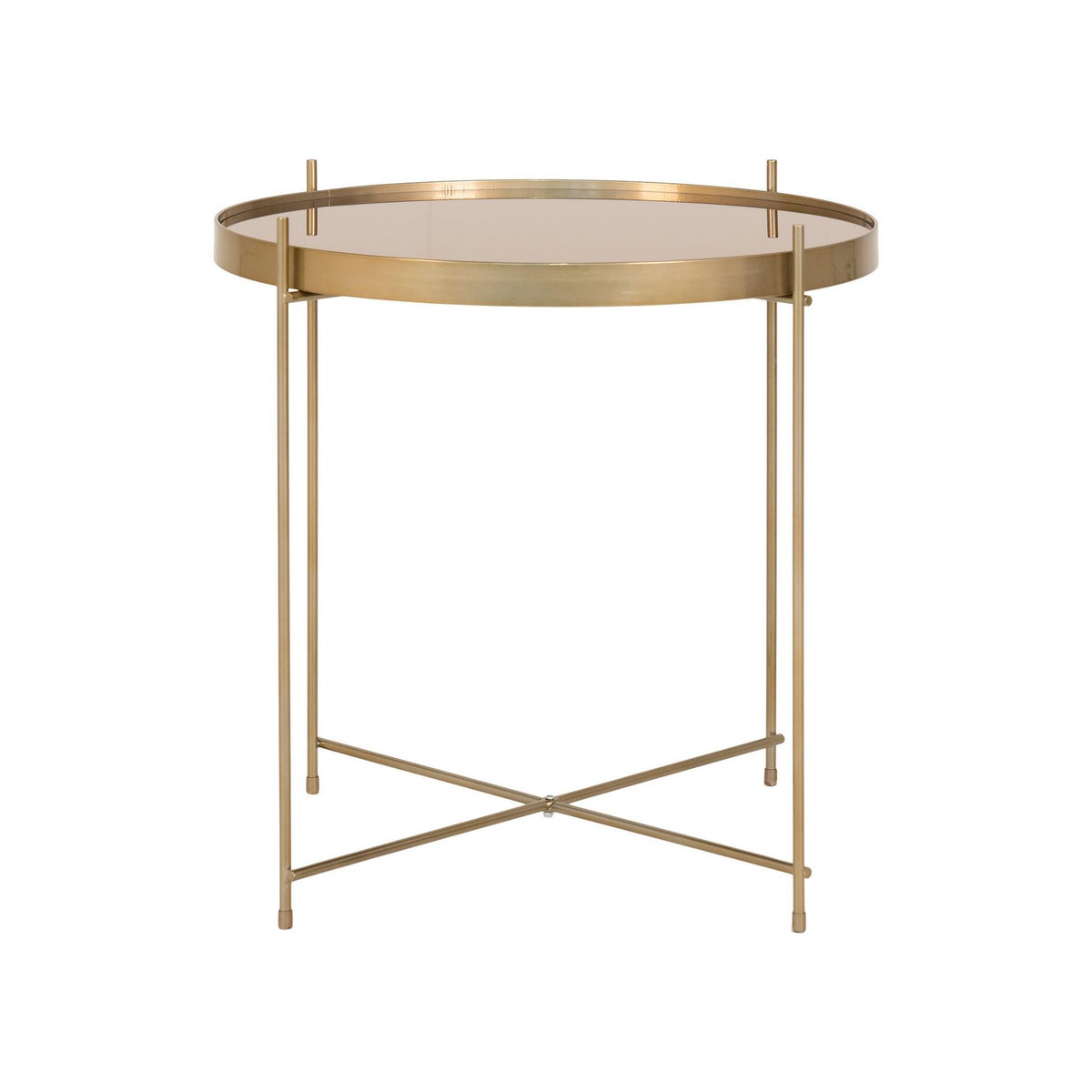 LISA DESIGN Glina - table basse ronde - métal et verre - 48 cm