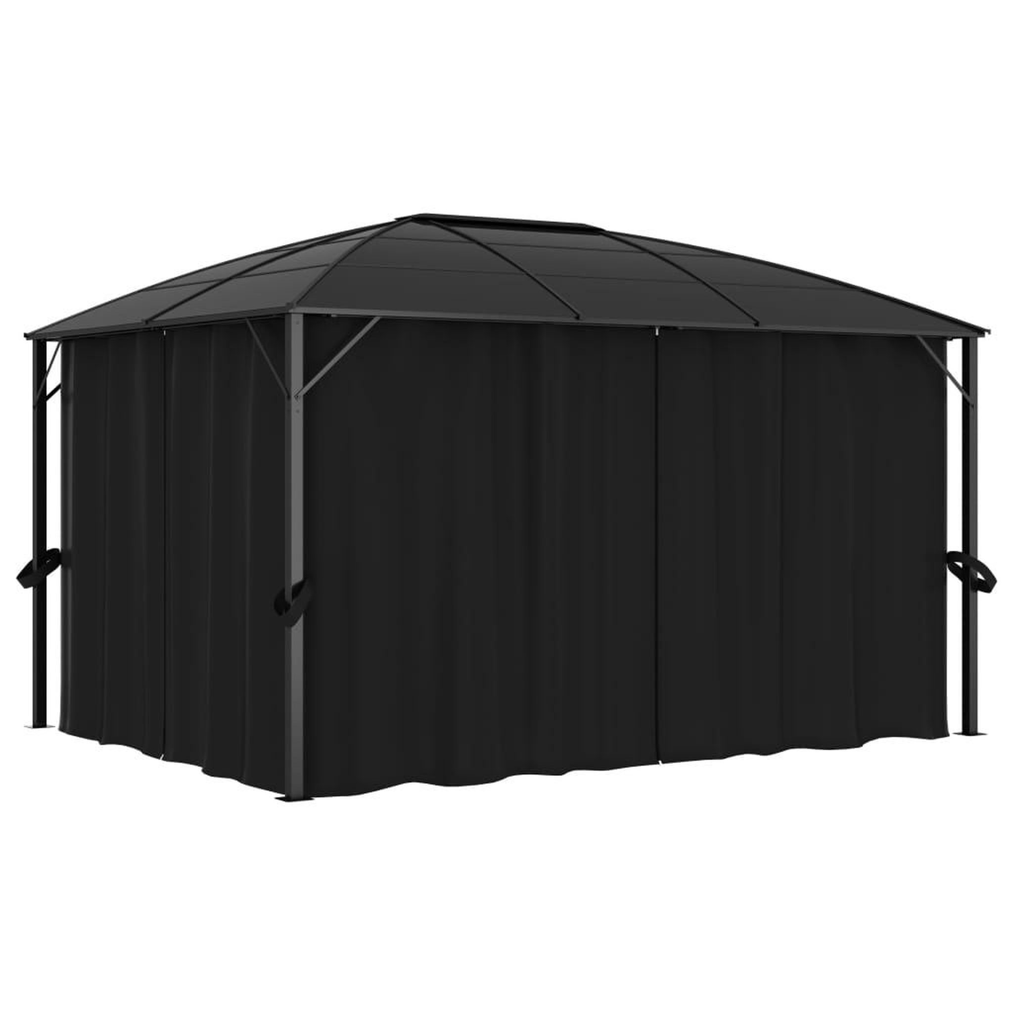 VIDAXL Tonnelle avec rideaux 400x300x265 cm Anthracite