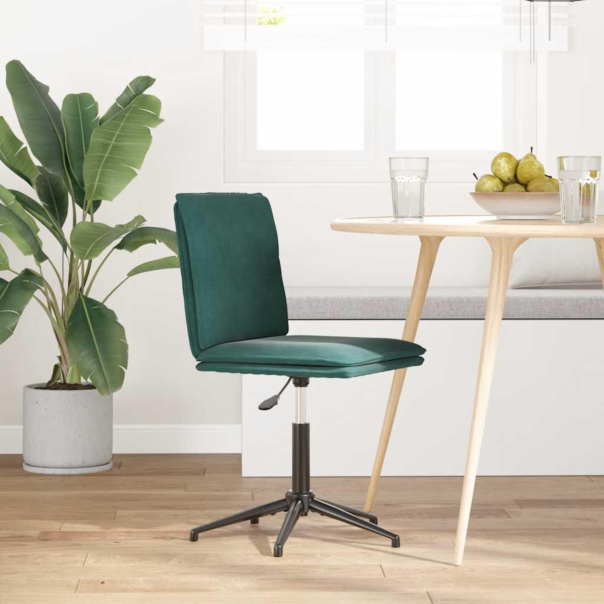 Voir la diapositive 2 : VIDAXL Chaise de salle a manger Vert fonce Velours