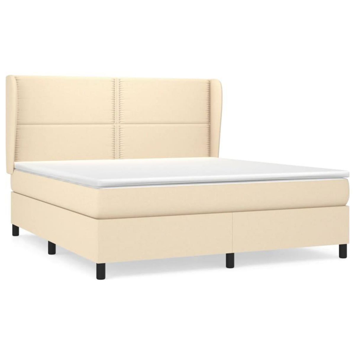 VIDAXL Sommier a lattes de lit avec matelas Creme 180x200 cm Tissu