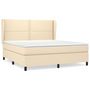 Voir la diapositive 2 : VIDAXL Sommier a lattes de lit avec matelas Creme 180x200 cm Tissu