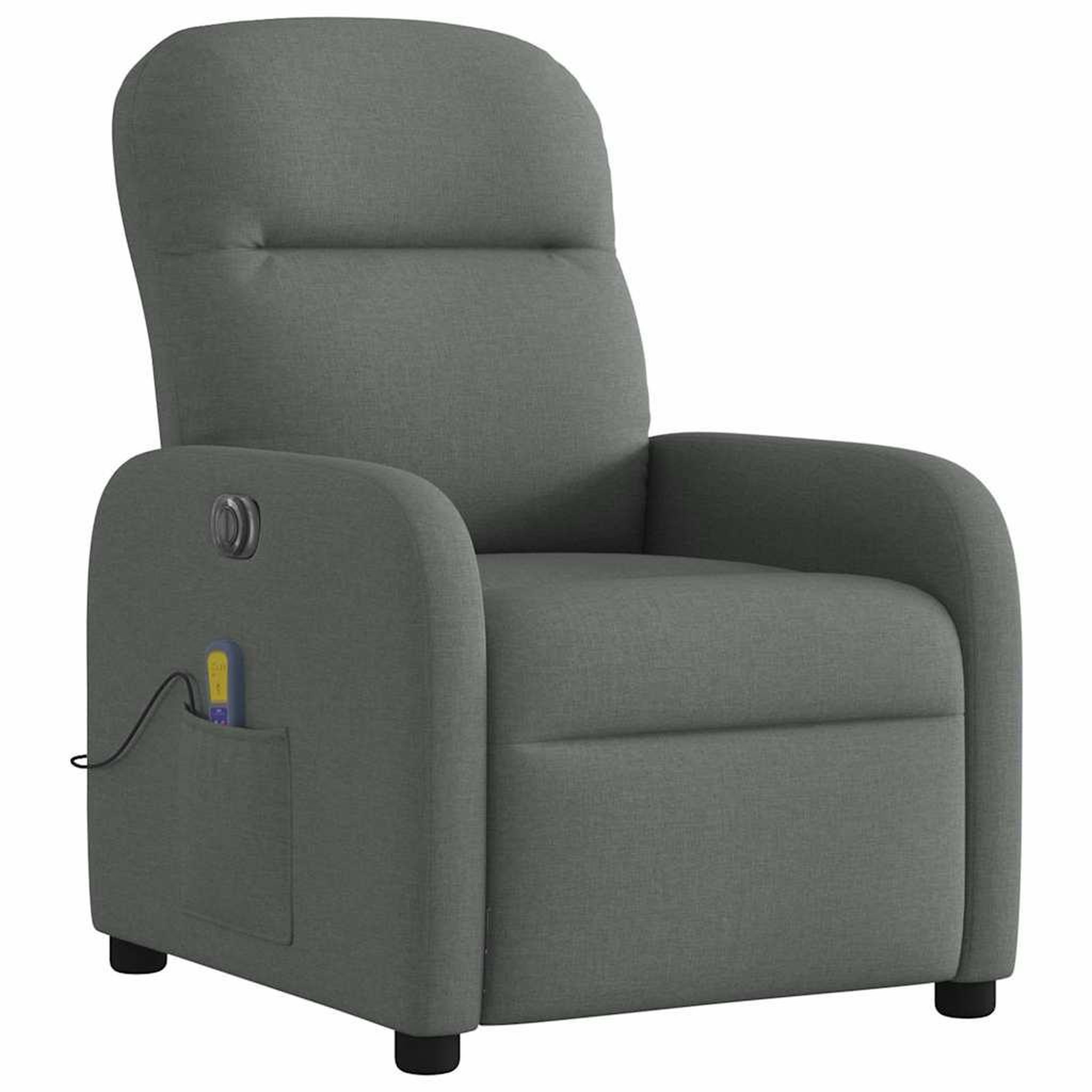 Voir la diapositive 4 : VIDAXL Fauteuil inclinable de massage electrique gris fonce tissu