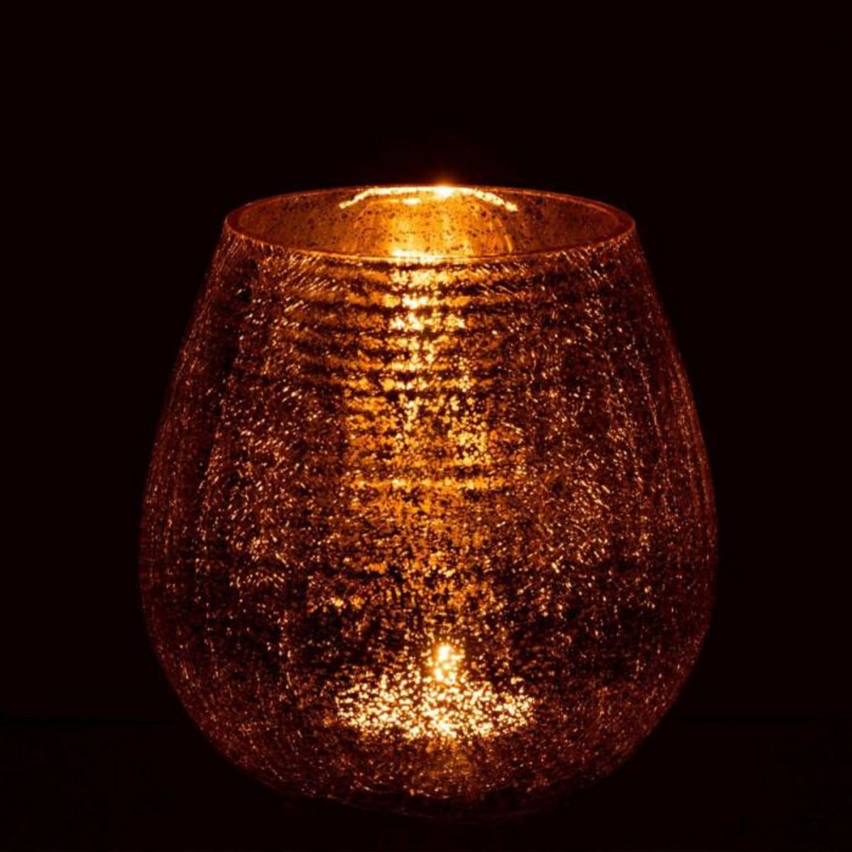 Paris Prix Photophore Design  Œuf Craquelé  17cm Or