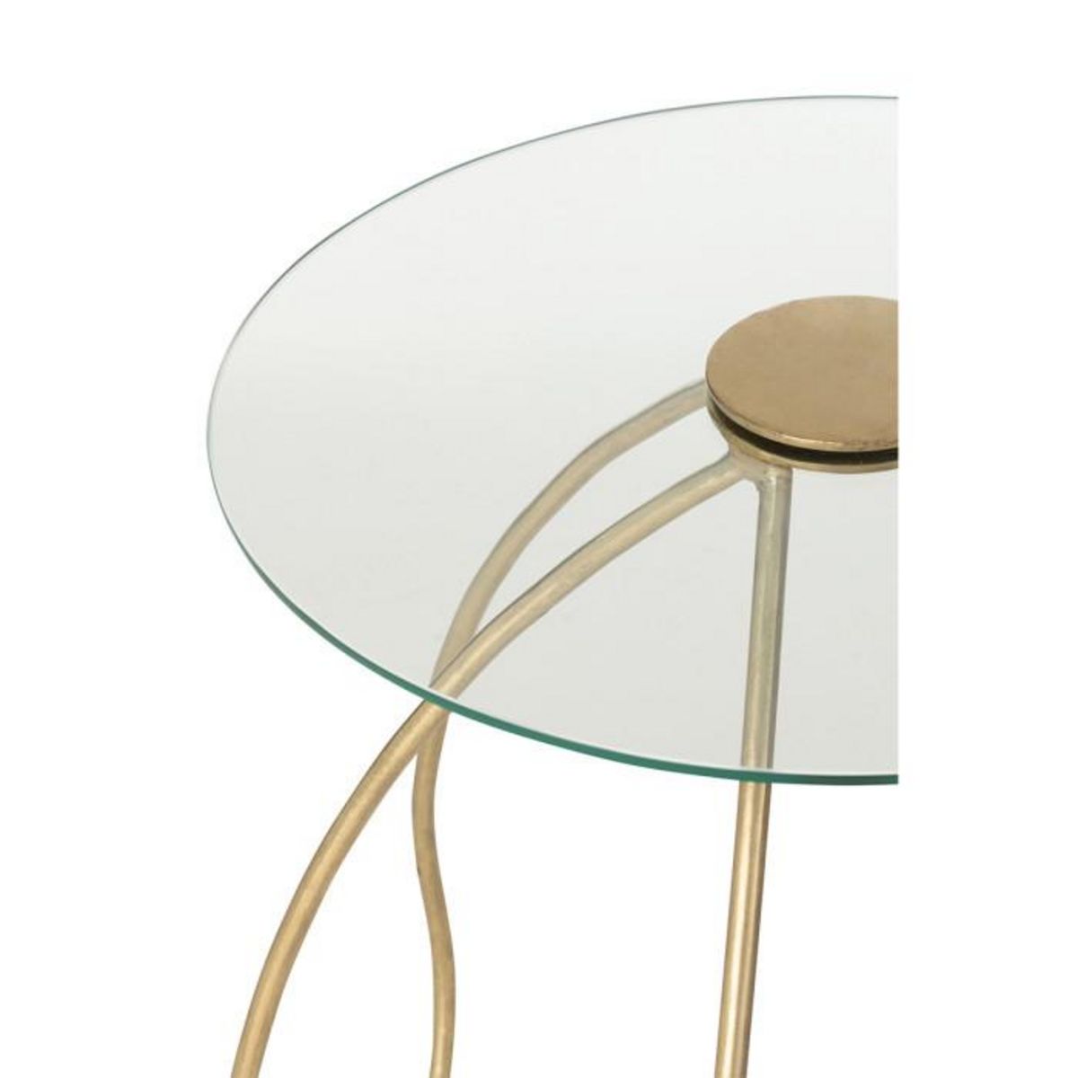 Paris Prix Lot de 2 Tables d'Appoint en Verre  Médusa  54cm Or