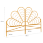 Voir la diapositive 4 : ID MARKET Tête de lit sur pied IVY 160 cm effet rotin en forme de fleur