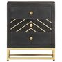 Voir la diapositive 2 : VIDAXL Table de chevet Noir et dore 40x30x50cm Bois de manguier massif