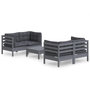Voir la diapositive 2 : VIDAXL Salon de jardin 5 pcs avec coussins anthracite bois de pin