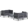 Voir la diapositive 2 : VIDAXL Salon de jardin 5 pcs avec coussins anthracite bois de pin