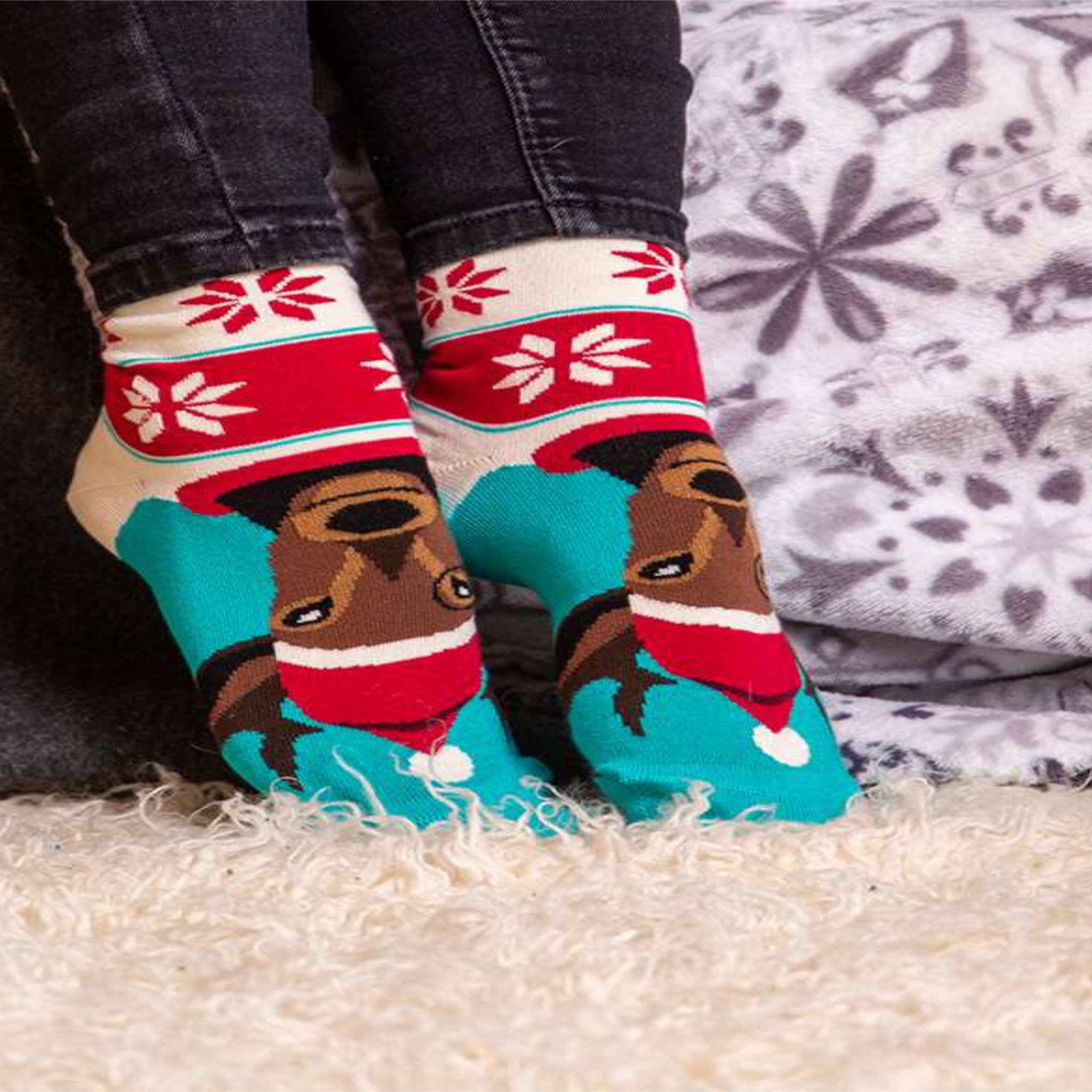 Voir la diapositive 3 : PIRIN HILL Chaussettes en bambou rudolph le renne