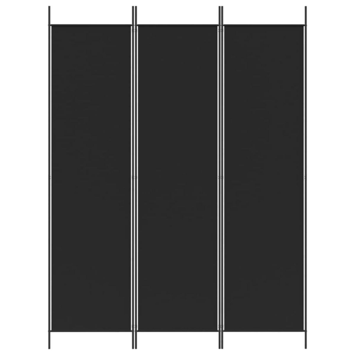 VIDAXL Cloison de separation 3 panneaux Noir 150x200 cm Tissu